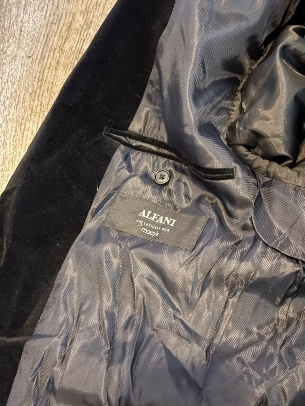 Velvet-like Alfani Black Blazer roughly 42 chest